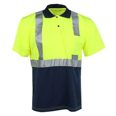 SFTU03B Hi-Vis polo T-Shirt Security Construction Yellow Safety Work Uniform
