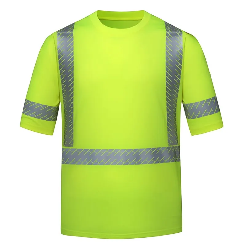 SFTU09 Class 3 Hi-Vis Reflective Tape Short Sleeve Safety Crew Neck T-Shirt
