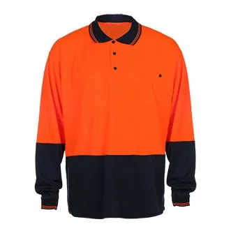 SFTA01 High Visibility Safety Reflective Long Sleeve Construction Polo Shirt