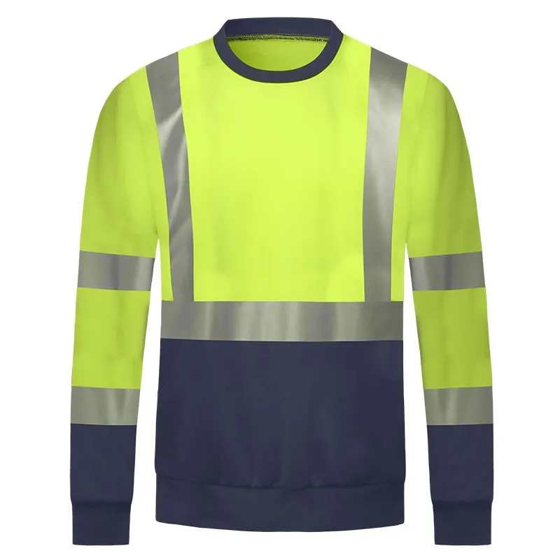 SFFU04 High Visibility Fluorescent Colorblock Reflective Long Sleeve Sweatshirt