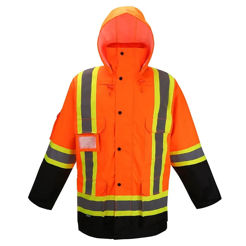 SFJ26 Waterproof winter safety Reflector coat Security Padded Oxford