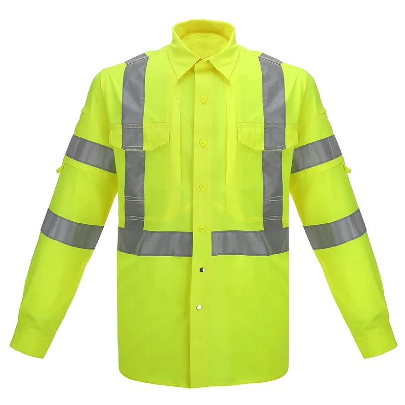 SFSS06 High Visibility Fluorescent Yellow Reflective Safety Shirt