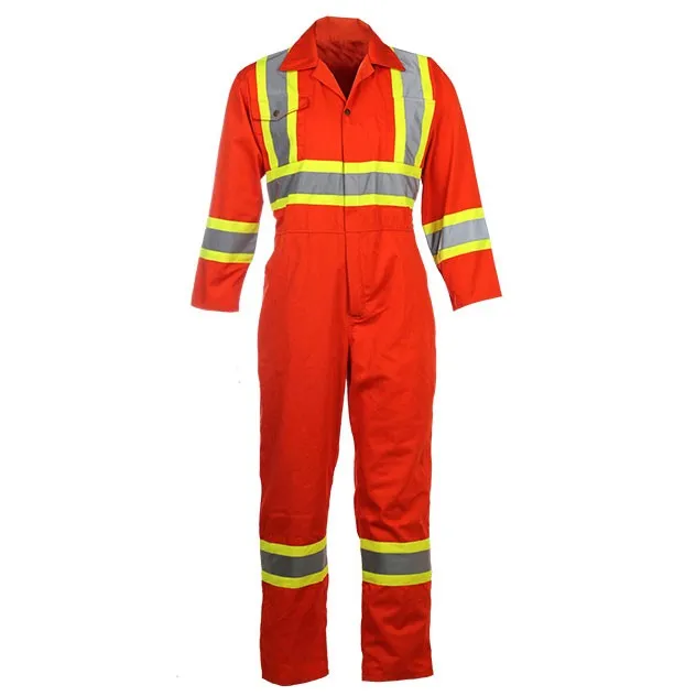 SFCS01 High Visibility Orange Reflective Safety Coveralls