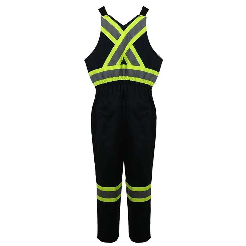 SFOD02 High Visibility Fluorescent Yellow and Black Safety Bib Pants