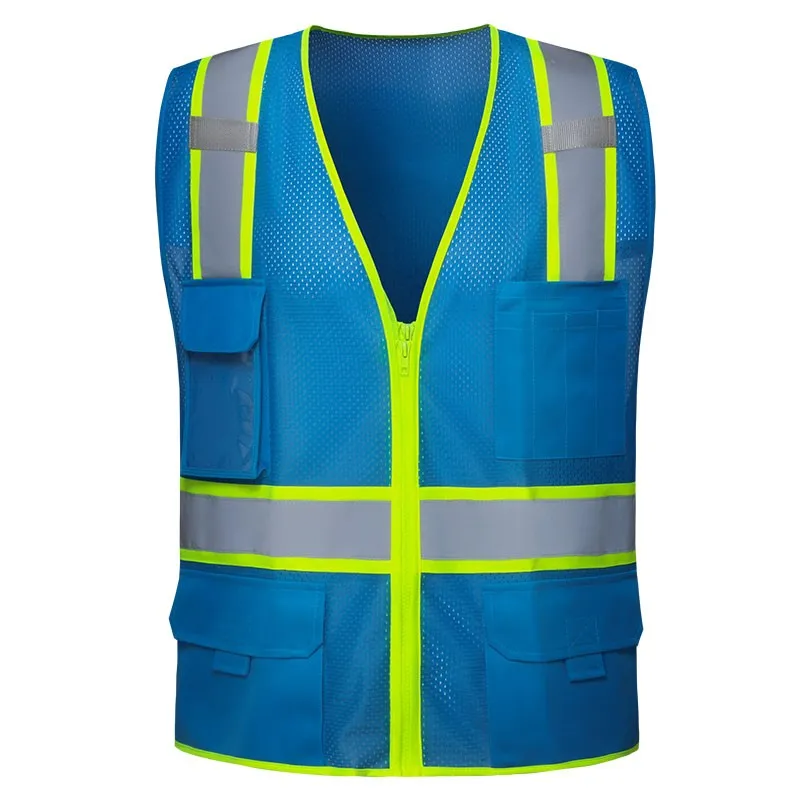 SFU73 Multi Pocket Work Mens Workwear Hi Viz Safety Reflective Vest