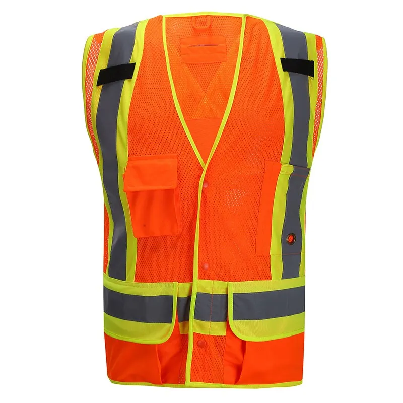SFCA08 High-Visibility Orange Mesh Reflective Safety Vest