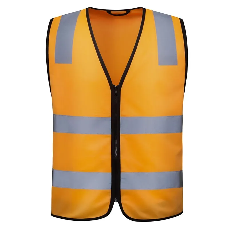 SFCA10 High Visibility Zipper Front Safety Vest With Reflective Strips