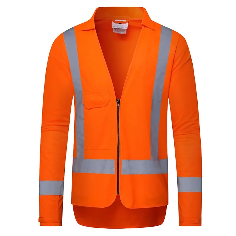 SFAV11 Hi-Vis Road Safety Work Long Sleeve Vests with Pockets