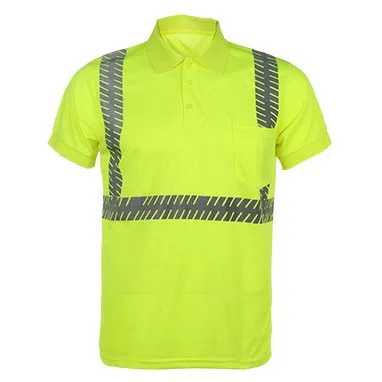 SFTE03 High Visibility Fluorescent Short Sleeve Reflective POLO Shirt