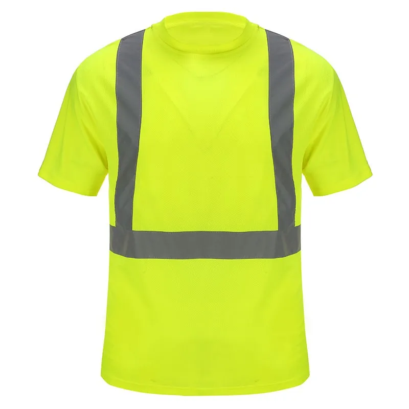 SFTE02 High-Visibility Fluorescent Yellow Short-Sleeved Reflective T-Shirt